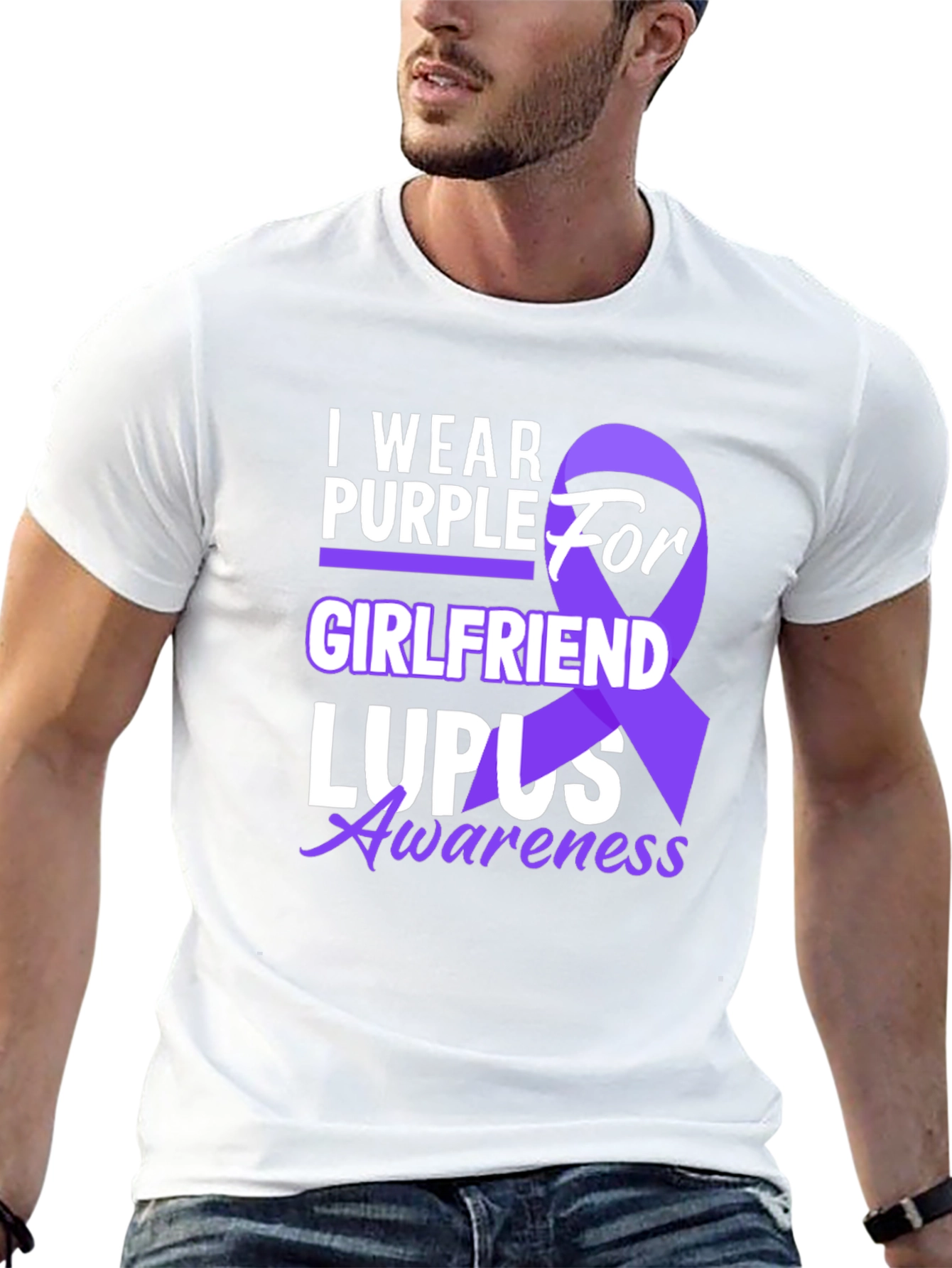 I Wear Purple For Girlfriend Lupus Awareness T-Shirt