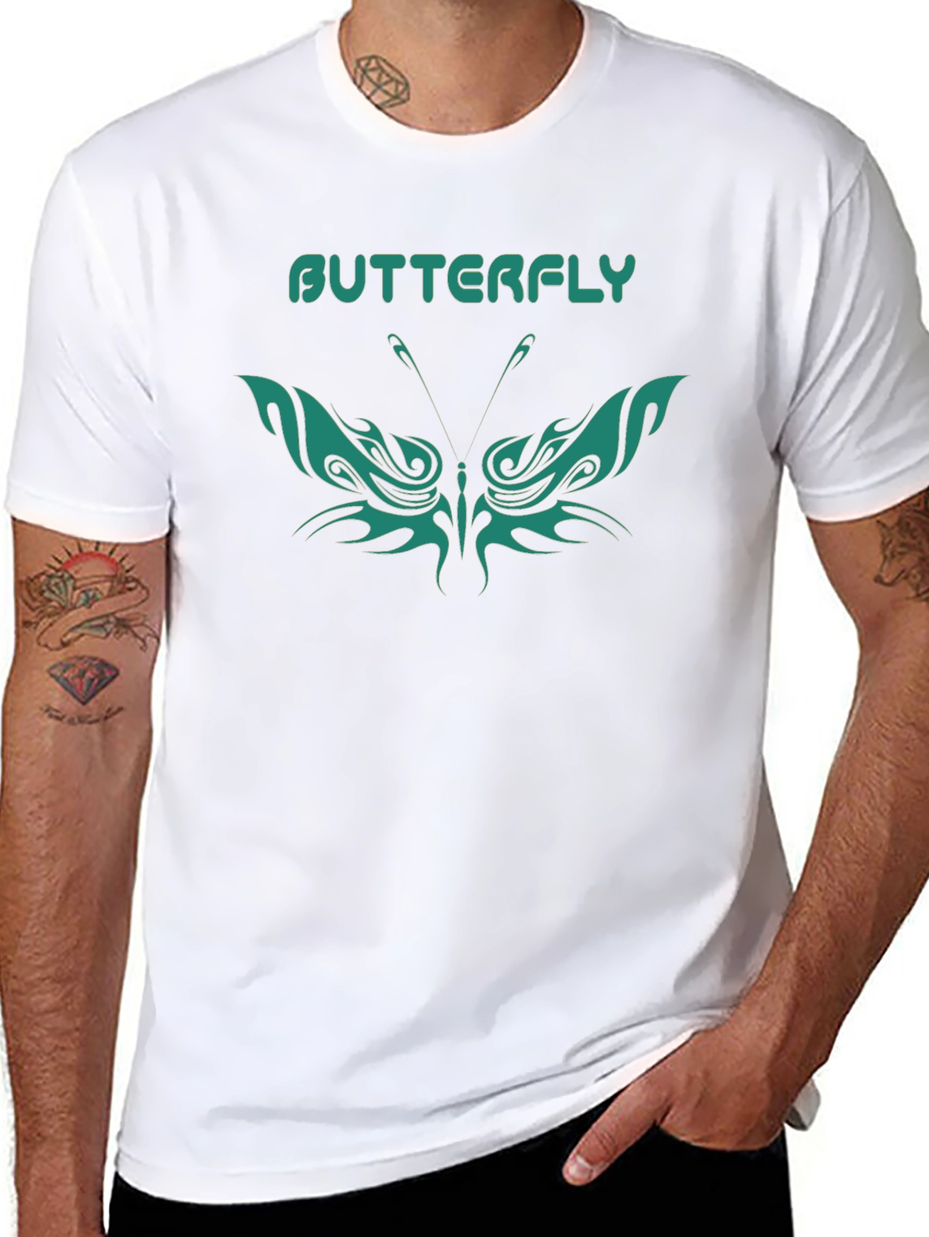 Black Butterfly Graphic Tee - Trendy Style