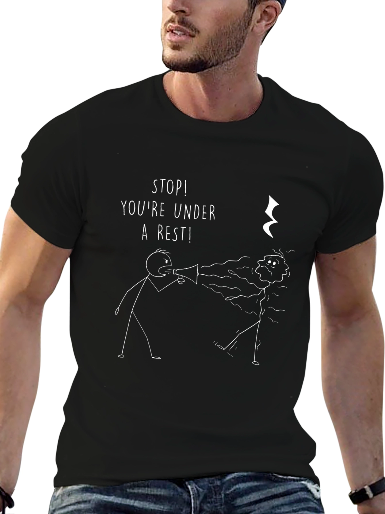 Funny Music T-Shirt - Youre Under a Rest