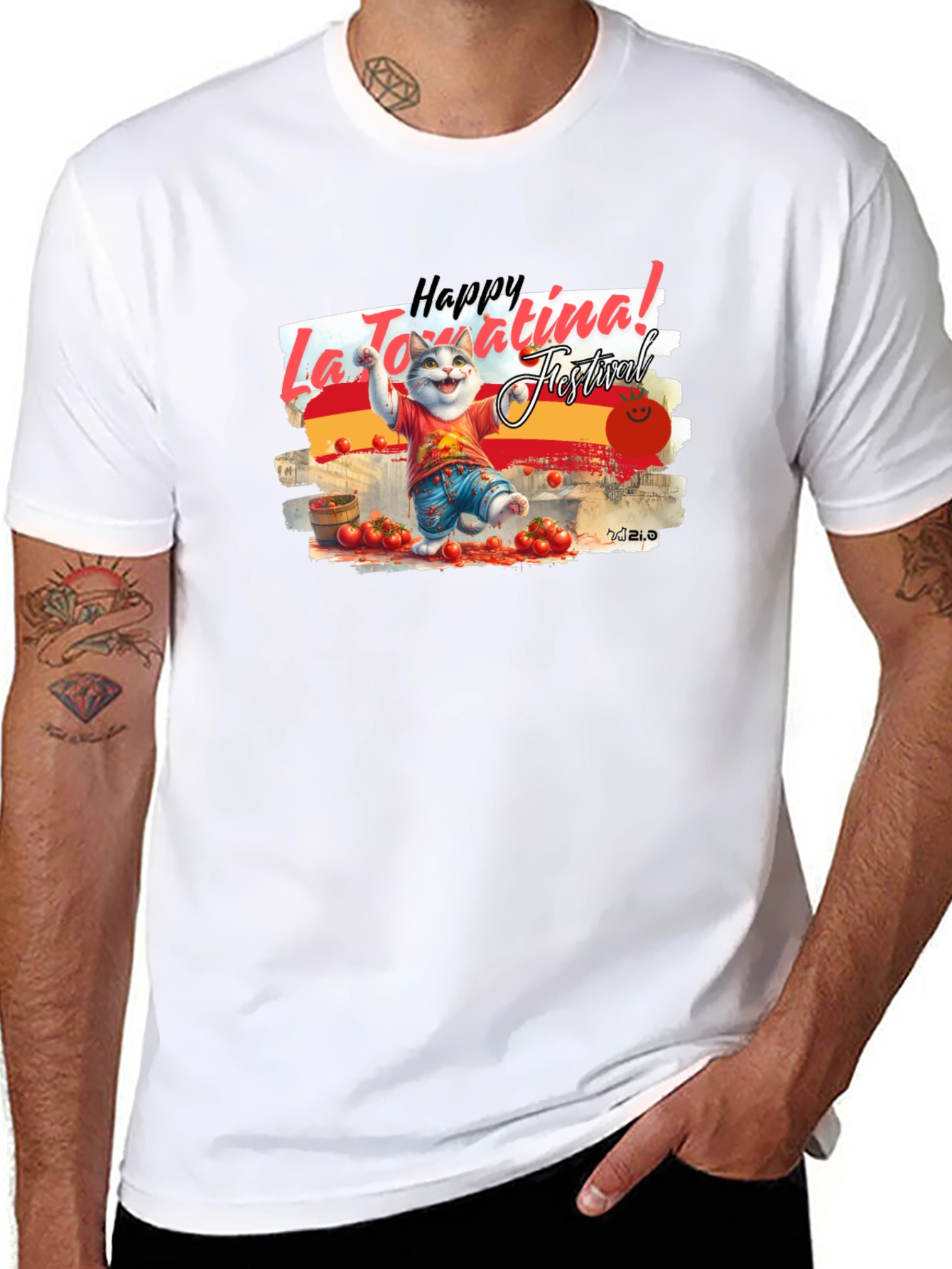 La Tomatina Festival Cat T-Shirt