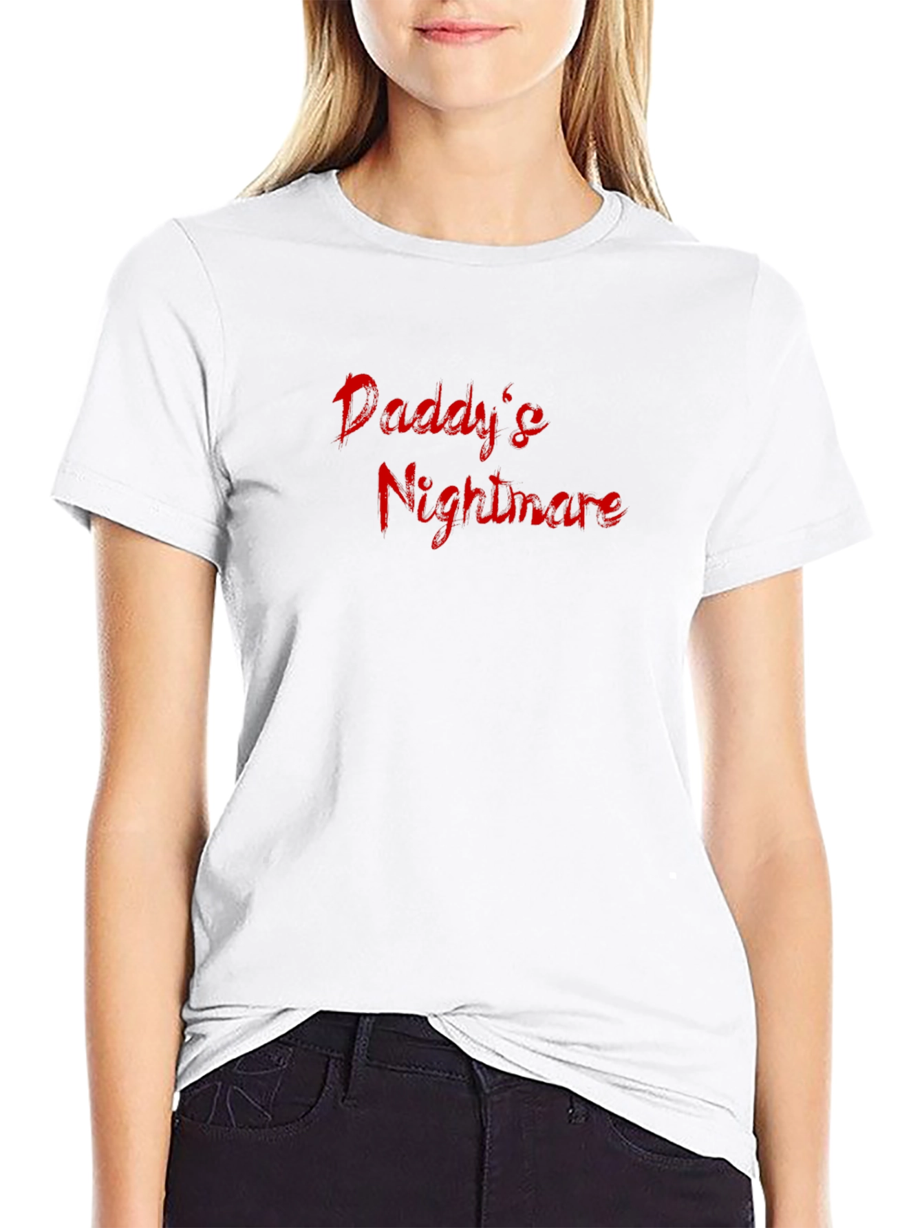 Daddys Nightmare Graphic Tee - Black Cotton Blend