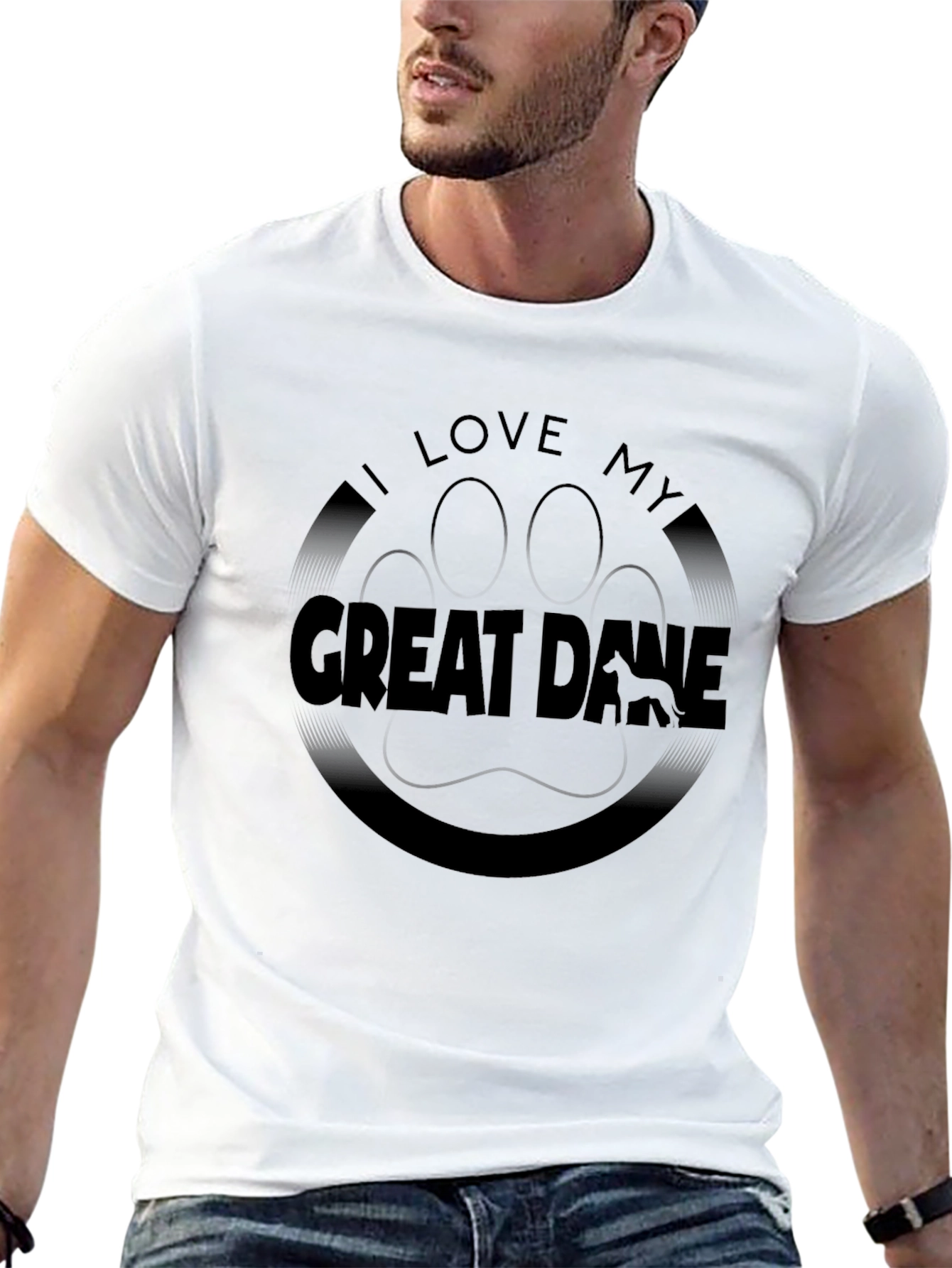I Love My Great Dane Black T-Shirt