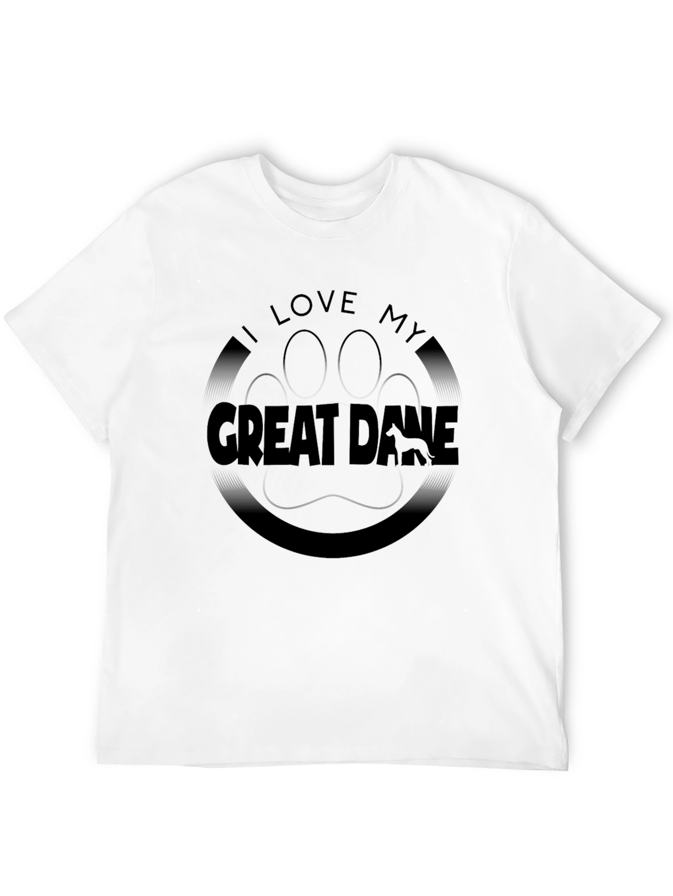 I Love My Great Dane Black T-Shirt
