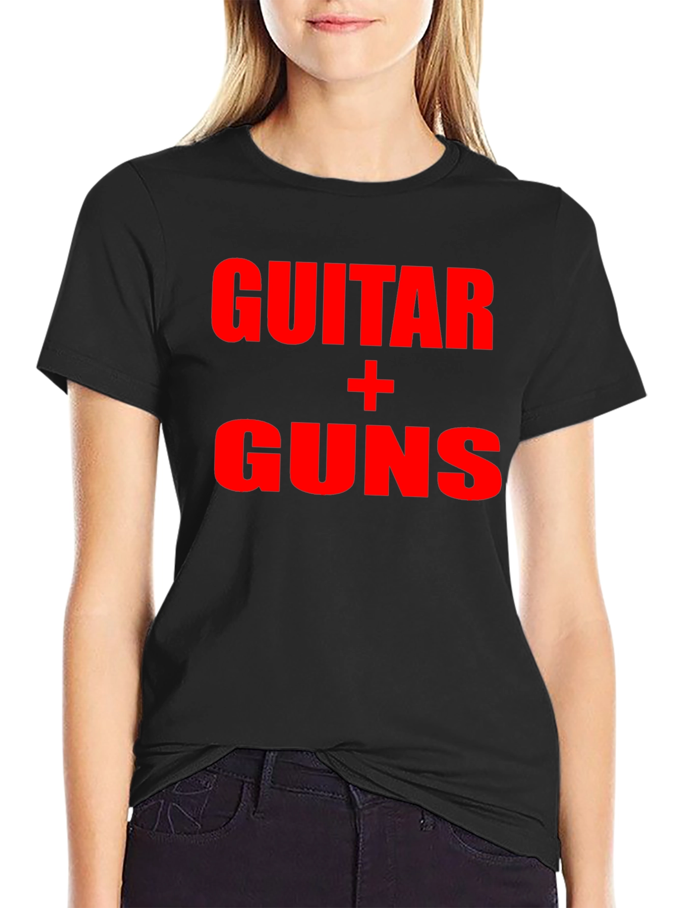 Guitar + Guns Graphic Black T-Shirt