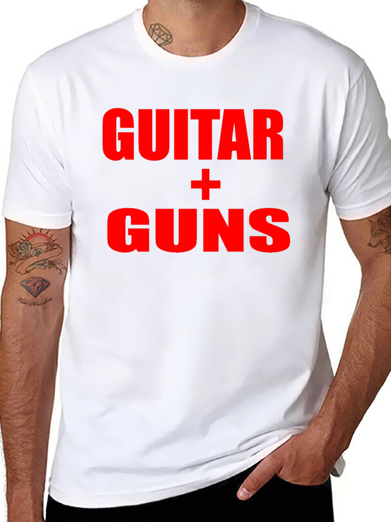 Guitar + Guns Graphic Black T-Shirt