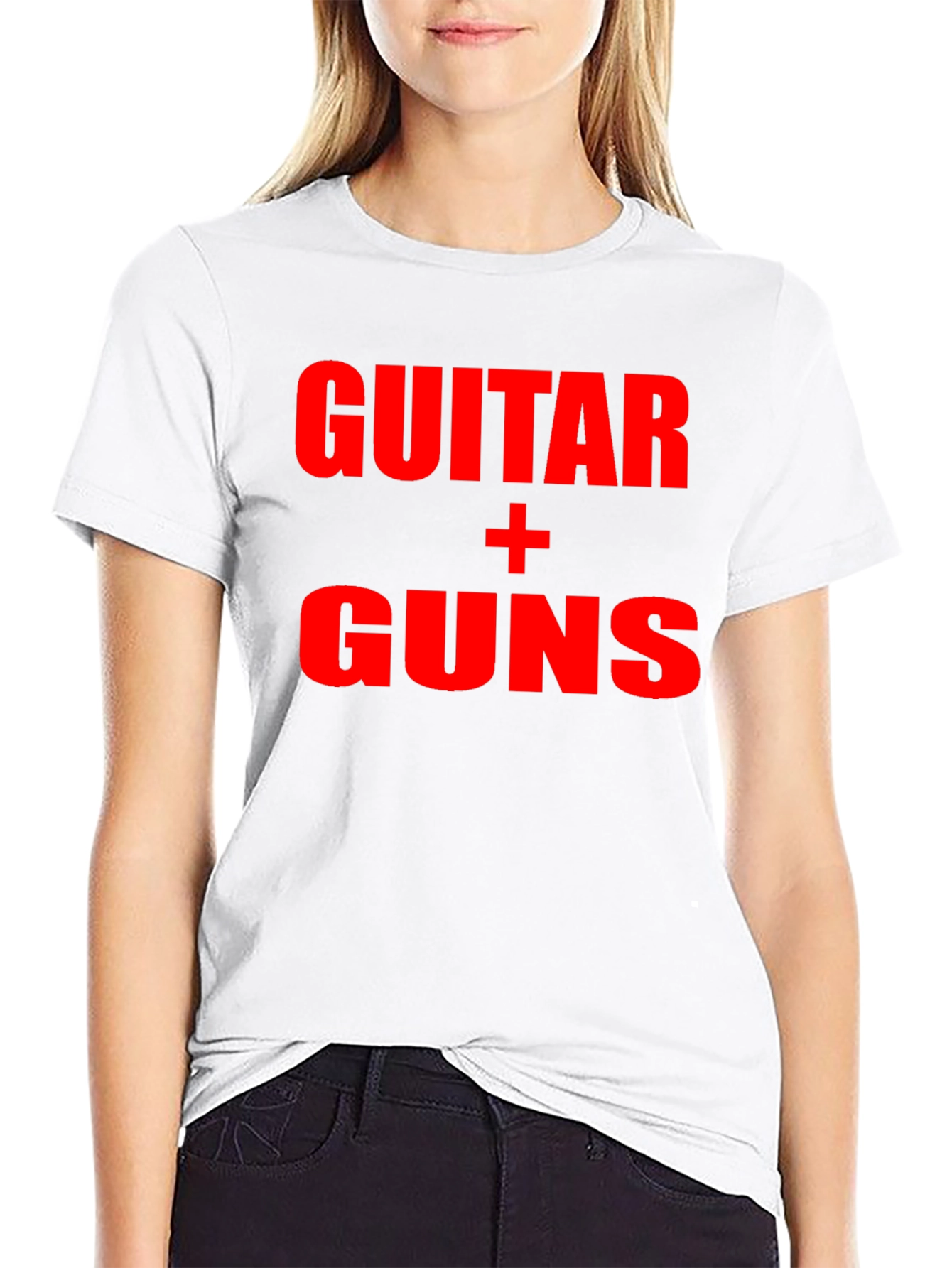Guitar + Guns Graphic Black T-Shirt