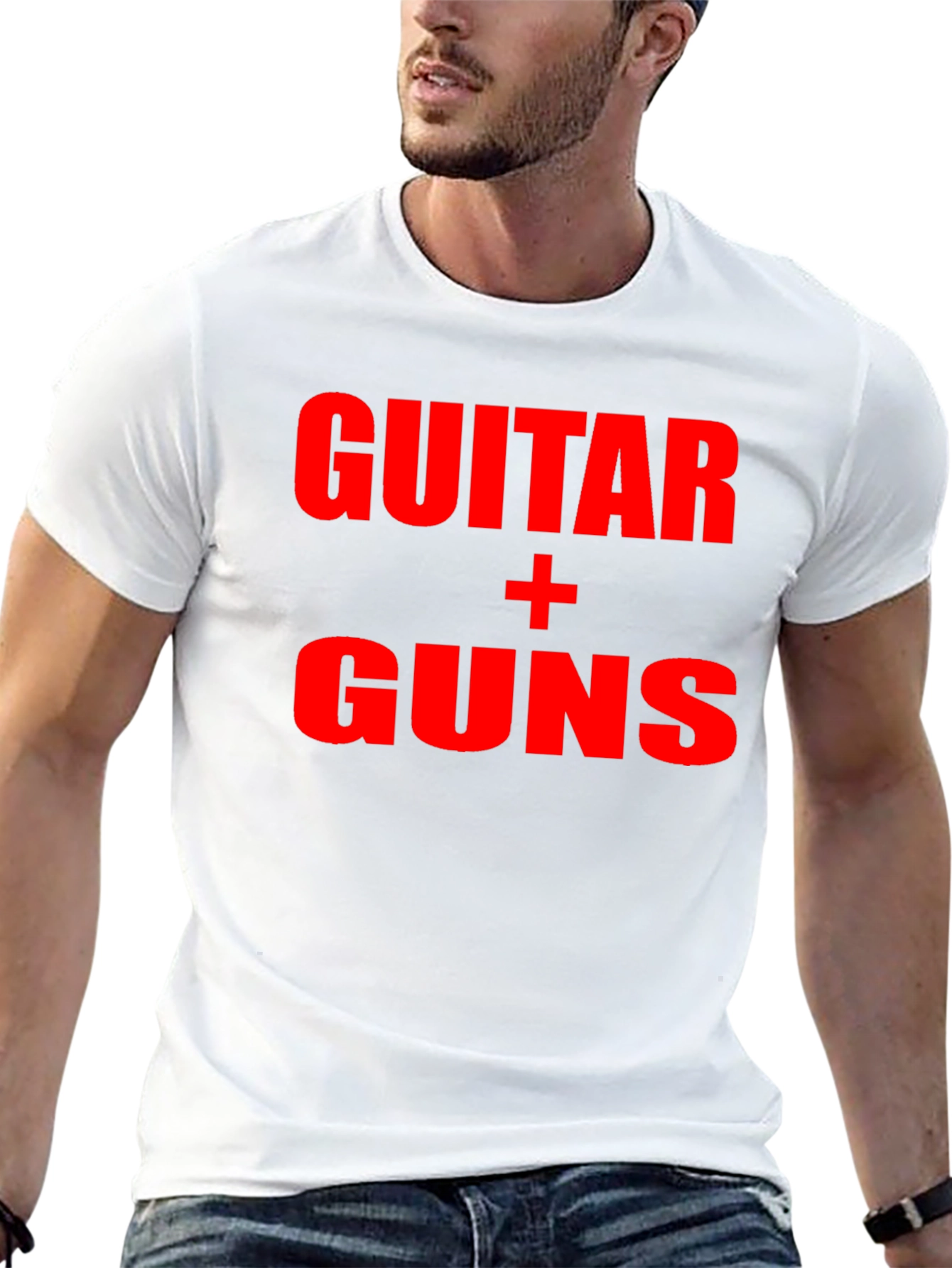 Guitar + Guns Graphic Black T-Shirt