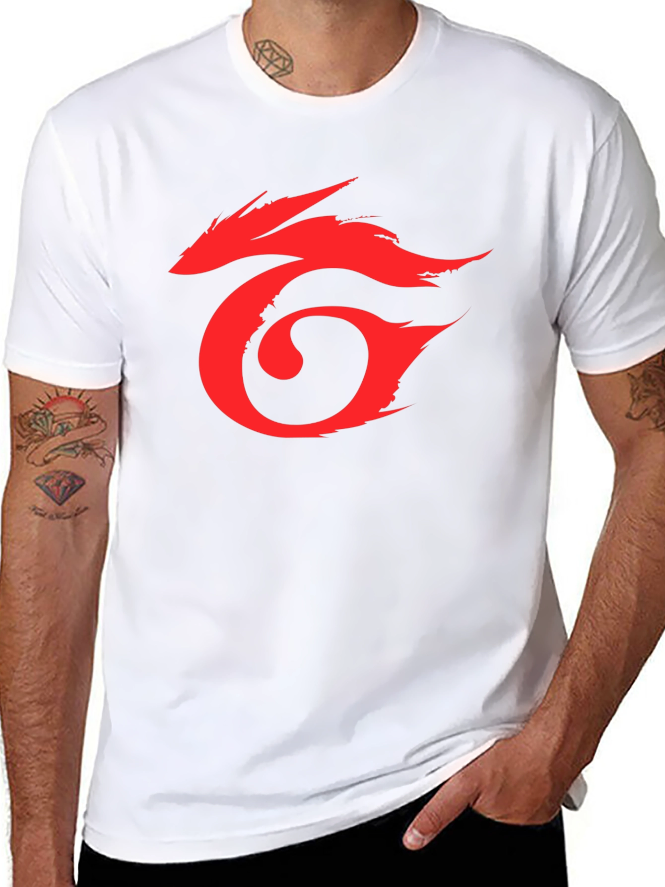 Mens Black T-Shirt with Red Graphic