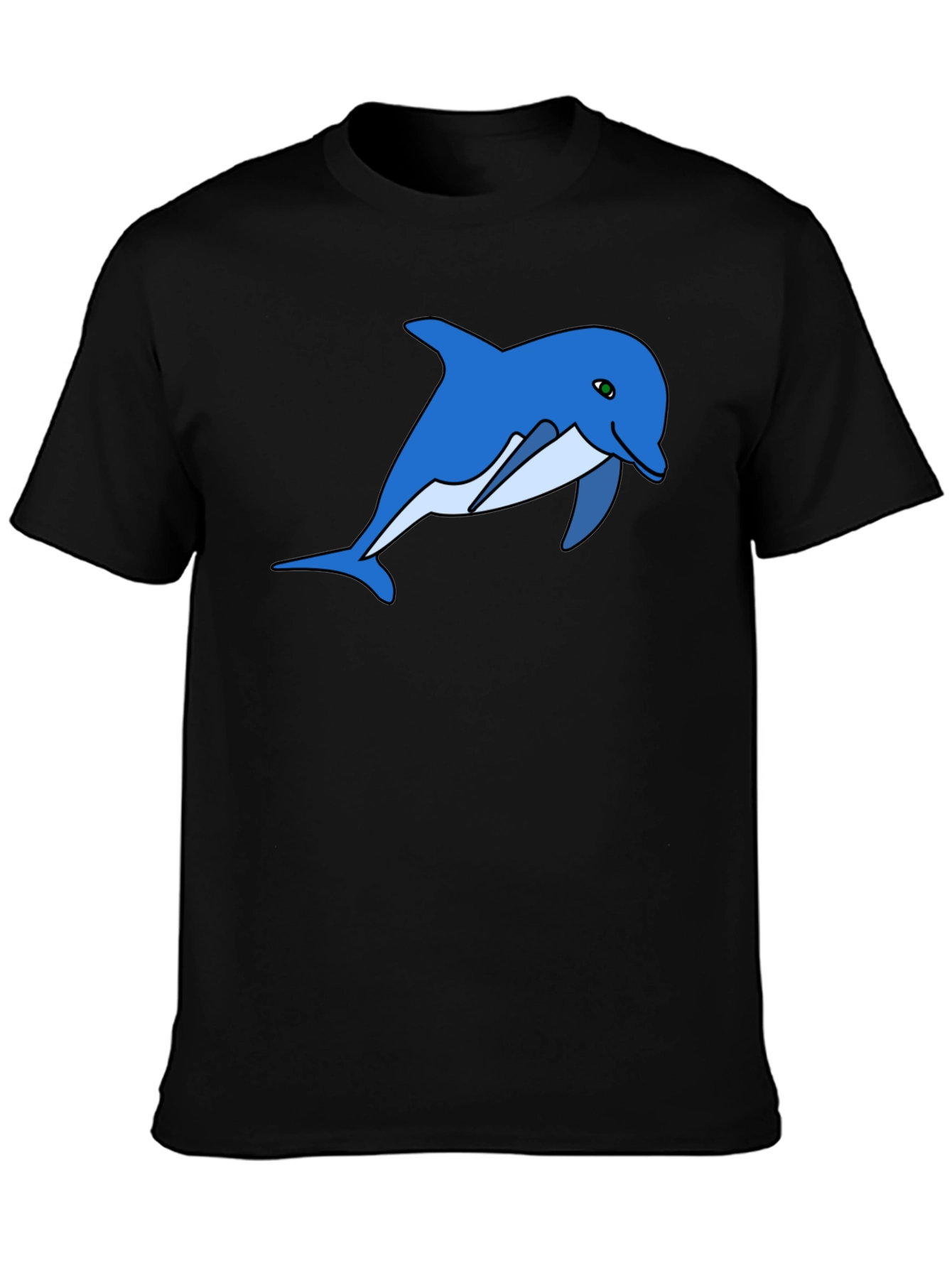 Dolphin Graphic Tee - Black Cotton Comfort