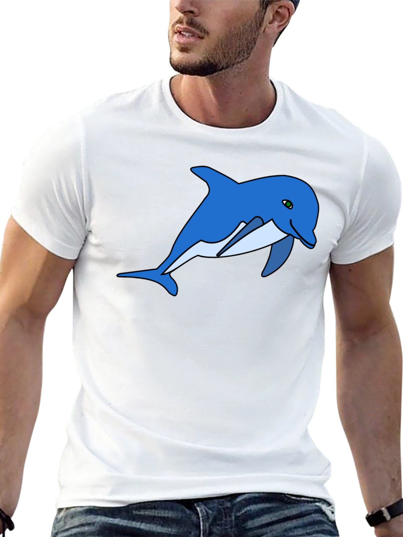 Dolphin Graphic Tee - Black Cotton Comfort