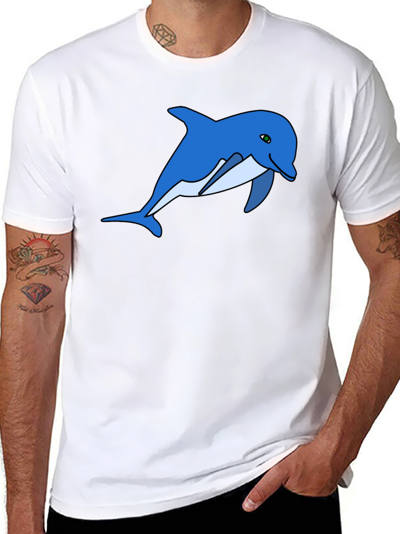 Dolphin Graphic Tee - Black Cotton Comfort
