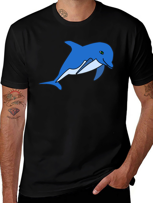 Dolphin Graphic Tee - Black Cotton Comfort