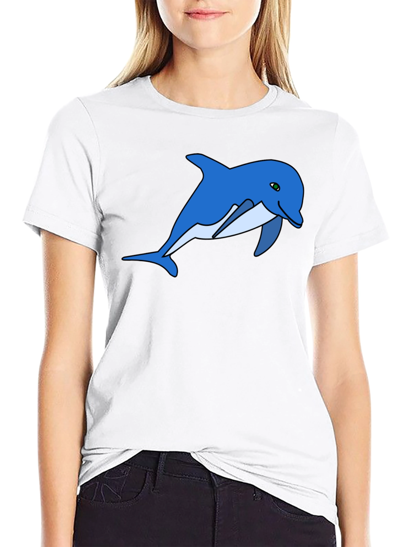 Dolphin Graphic Tee - Black Cotton Comfort