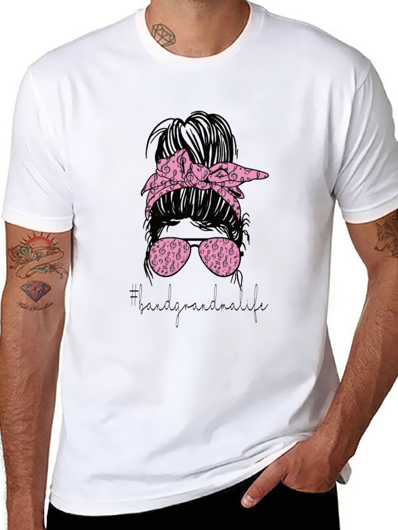 Music Lover Messy Bun T-Shirt