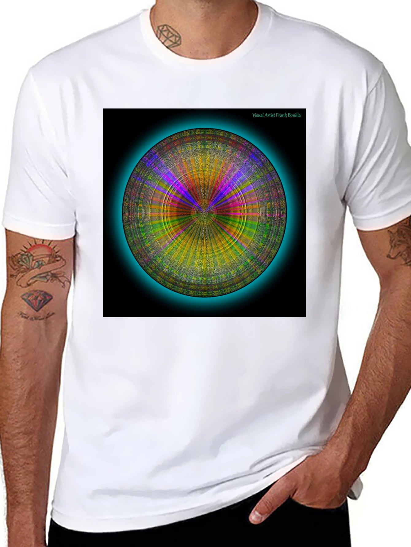 Psychedelic Circle Graphic Tee - Modern Art Shirt