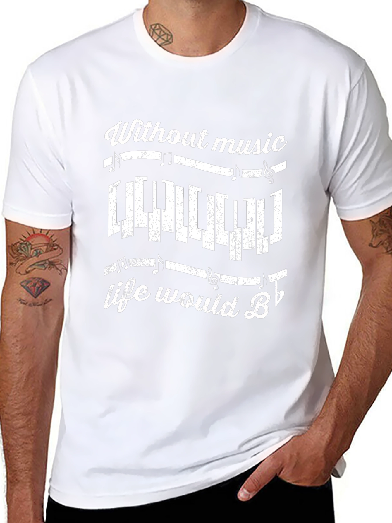 Music Lover Tee: Without Music Life Would B♭