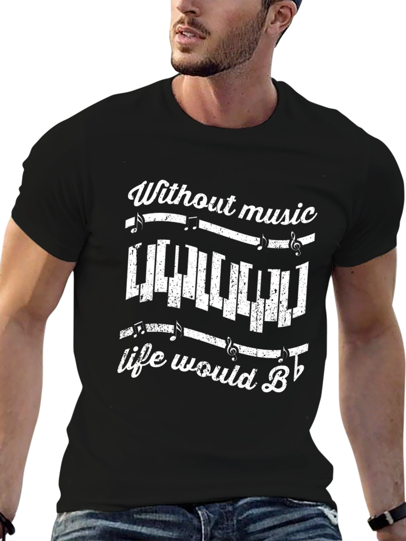 Music Lover Tee: Without Music Life Would B♭