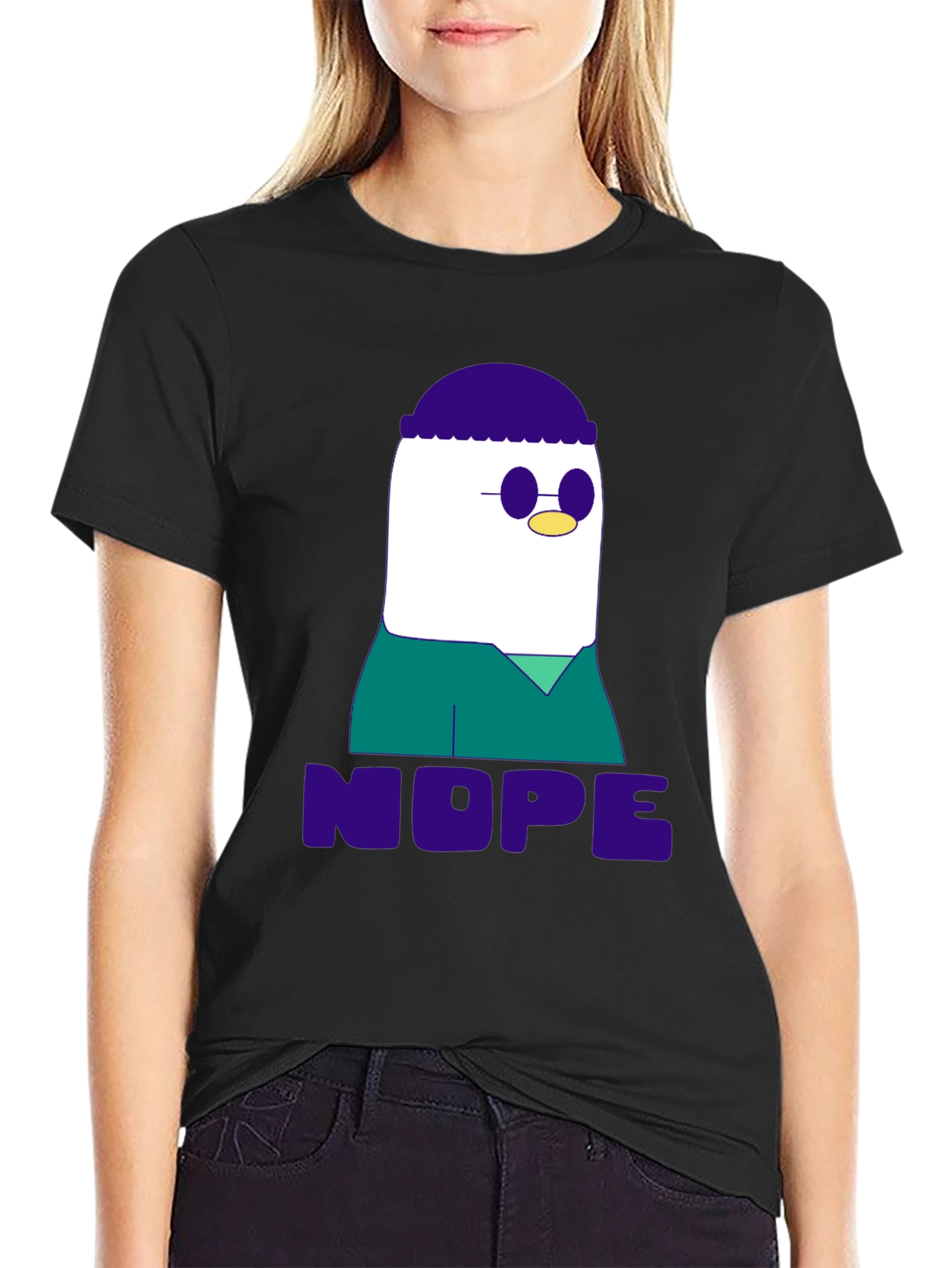 Nope T-Shirt - Funny Cartoon Graphic Tee