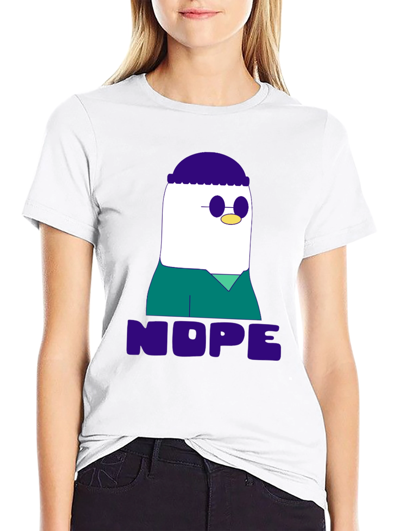Nope T-Shirt - Funny Cartoon Graphic Tee