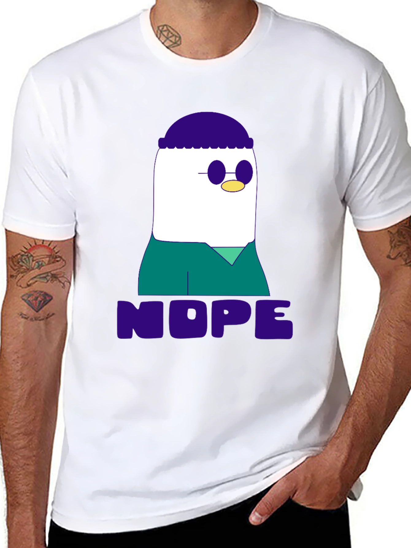Nope T-Shirt - Funny Cartoon Graphic Tee