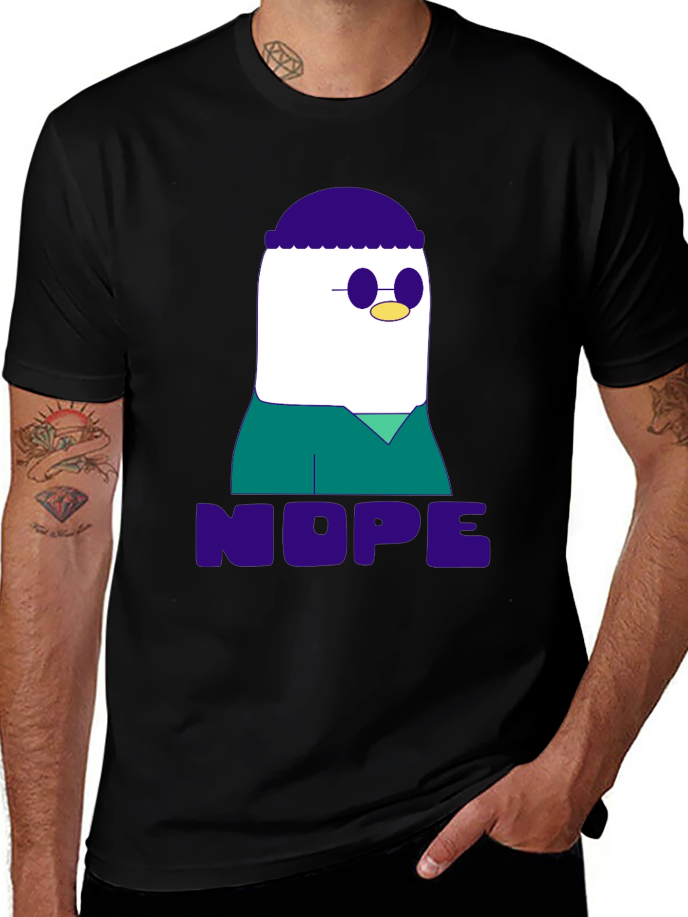 Nope T-Shirt - Funny Cartoon Graphic Tee