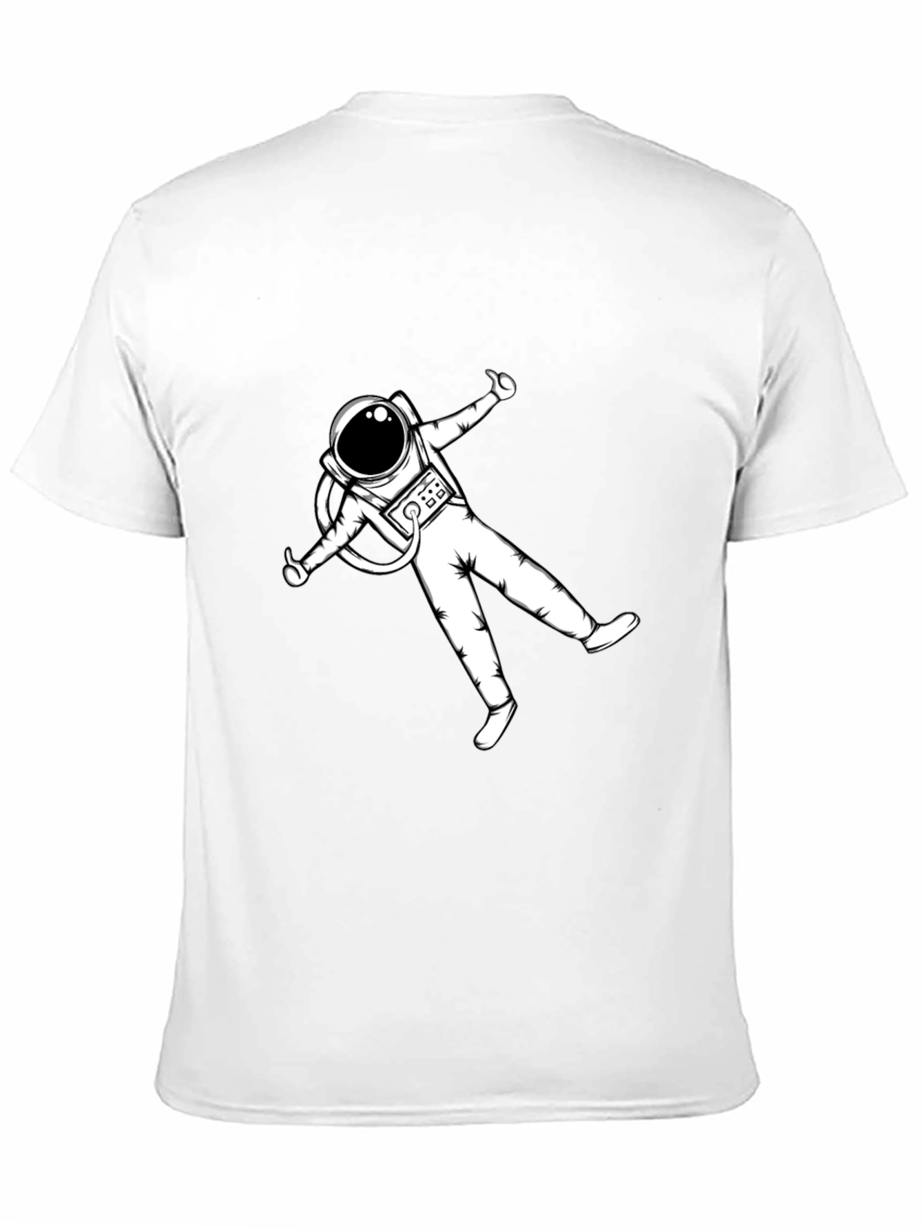 Astronaut Graphic Tee - Black Cotton Blend Casual T-Shirt