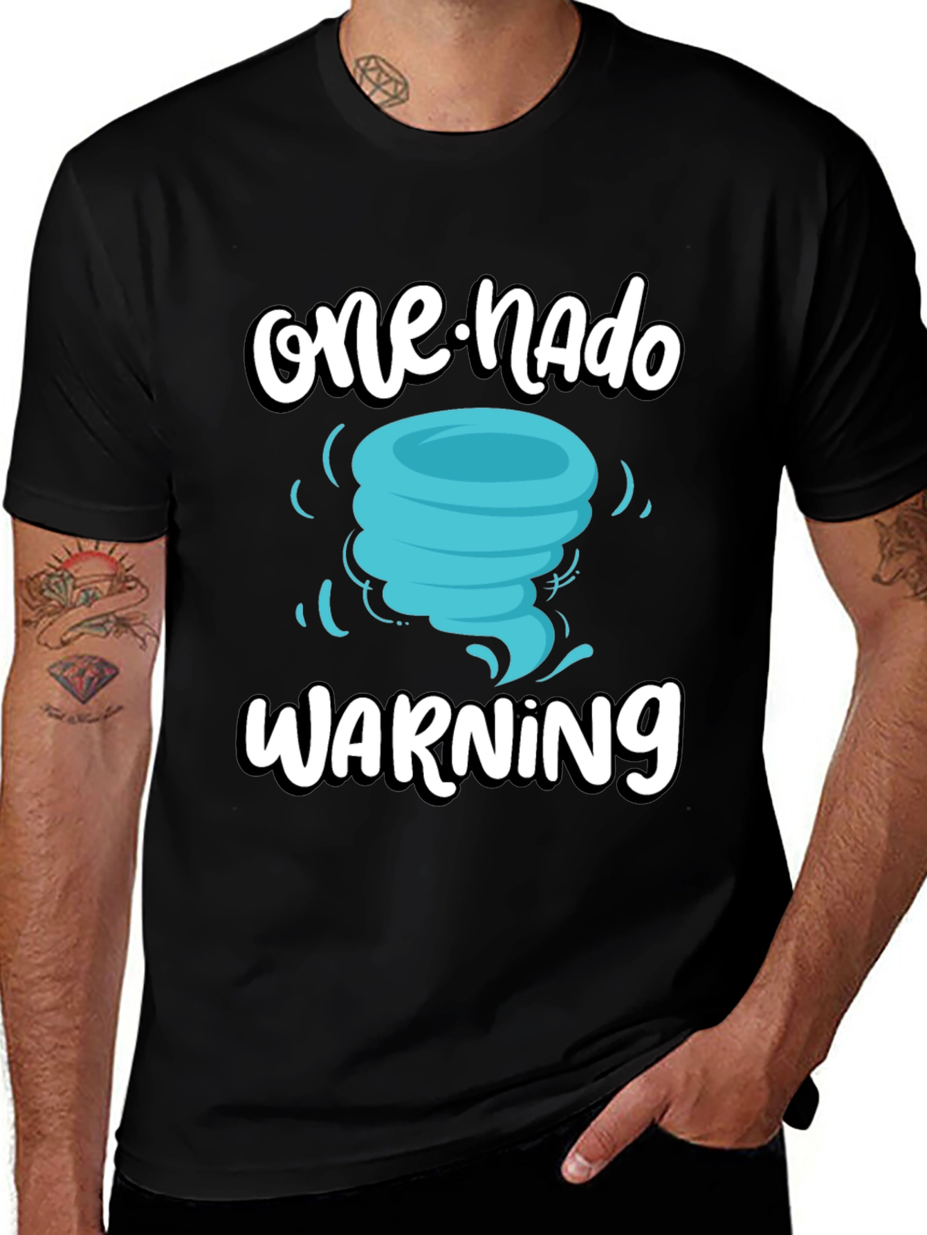One-Nado Warning Black Graphic Tee