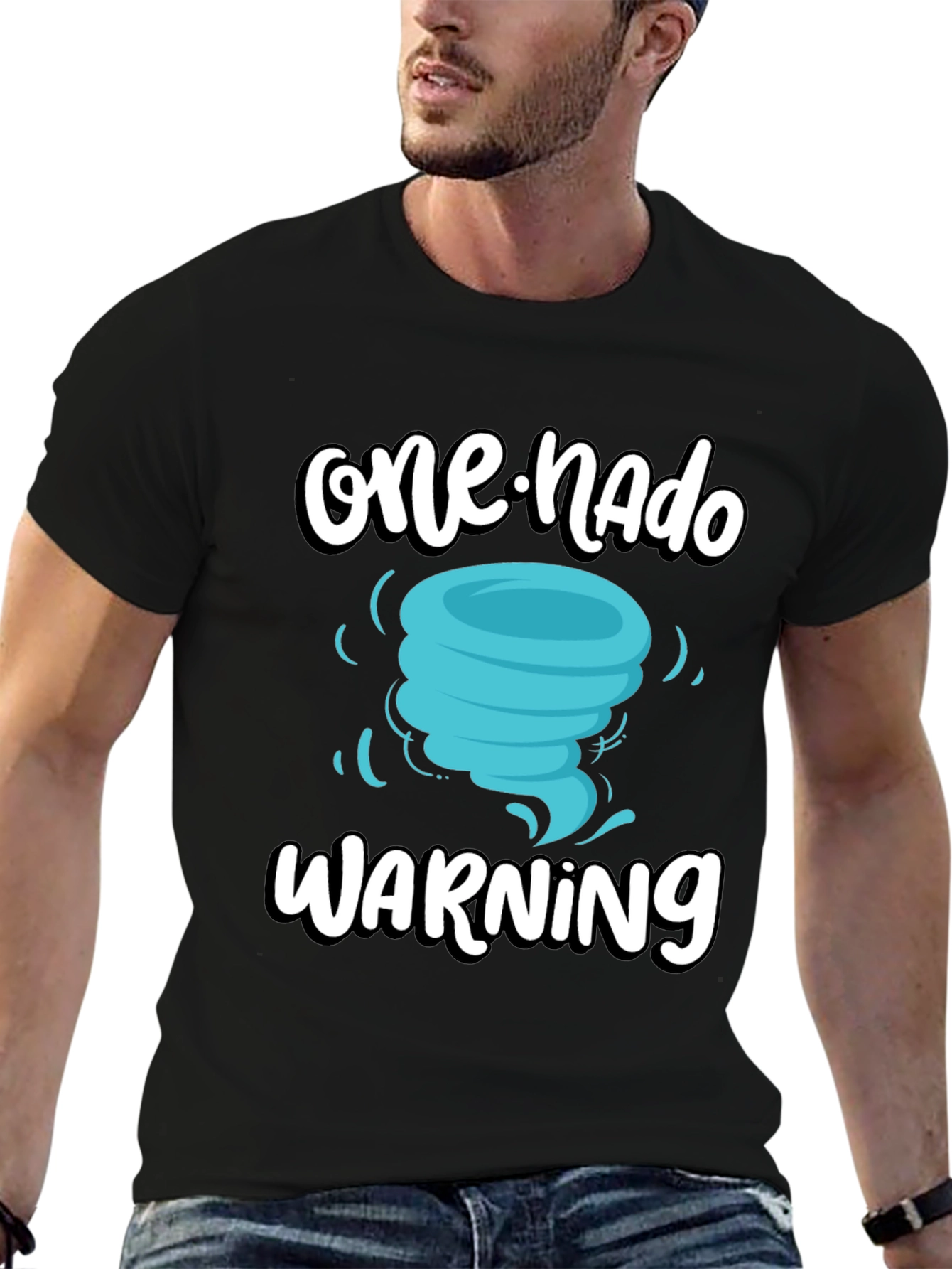 One-Nado Warning Black Graphic Tee