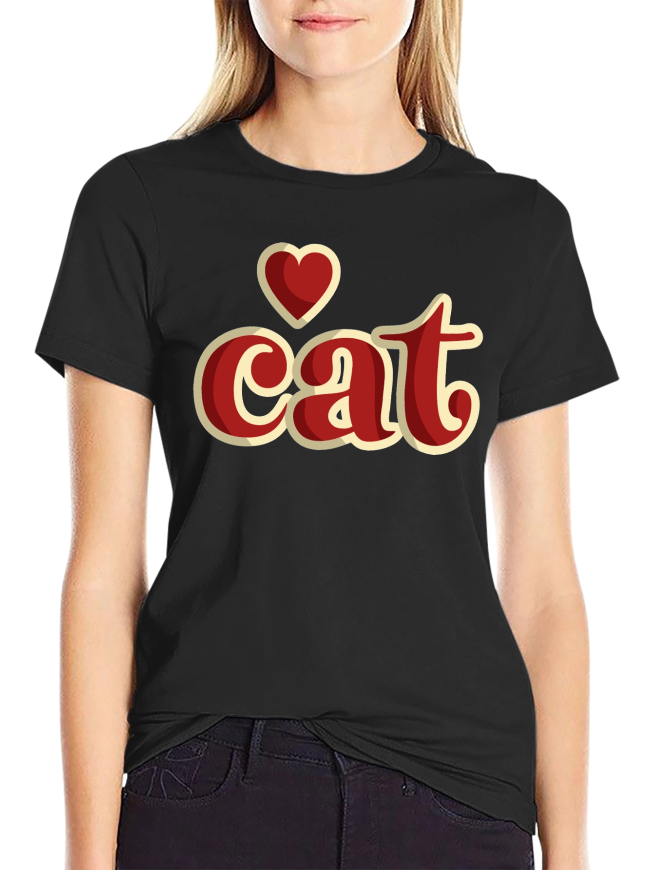 I Heart Cat Graphic T-Shirt - Stylish Casual Wear
