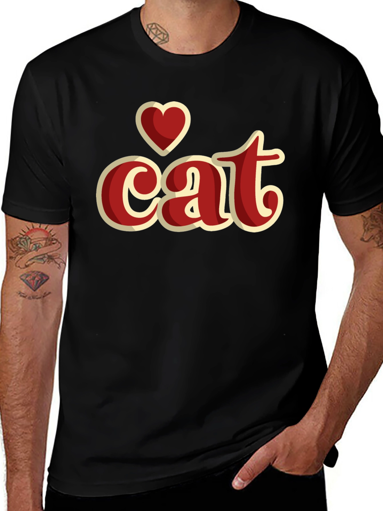 I Heart Cat Graphic T-Shirt - Stylish Casual Wear