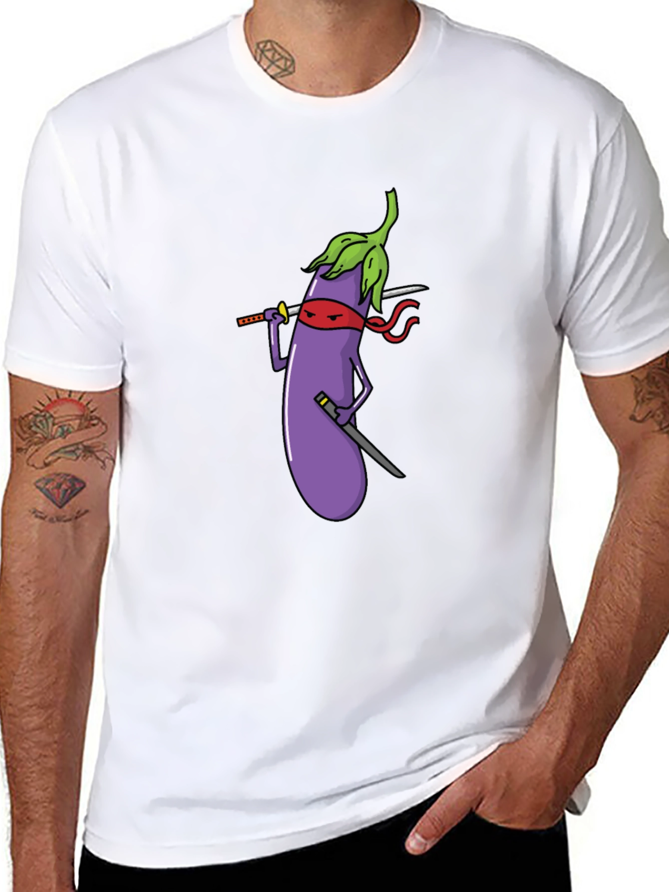 Eggplant Ninja Black T-Shirt