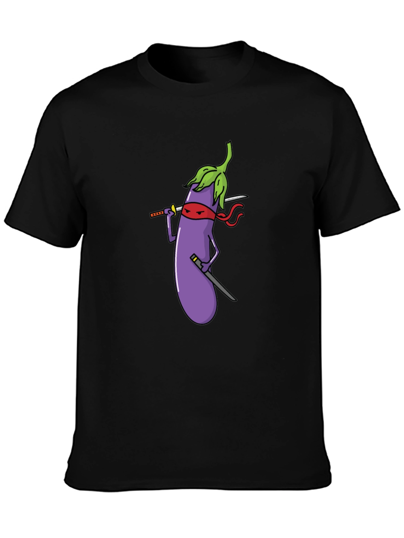Eggplant Ninja Black T-Shirt