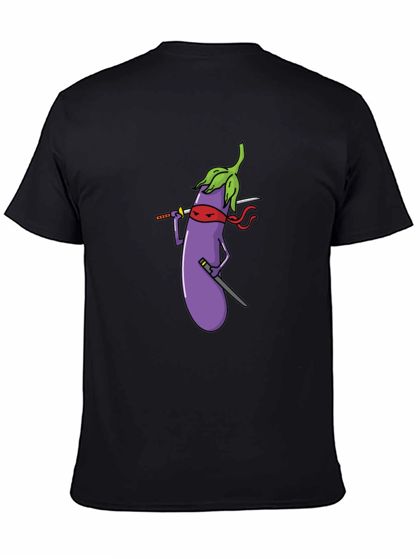 Eggplant Ninja Black T-Shirt