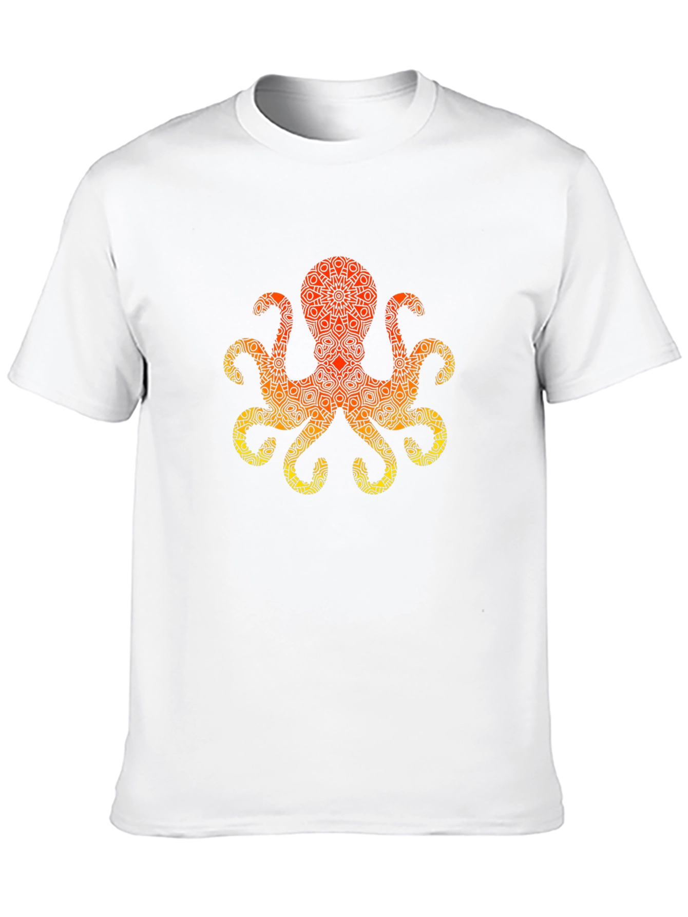 Geometric Octopus Graphic Tee - Black