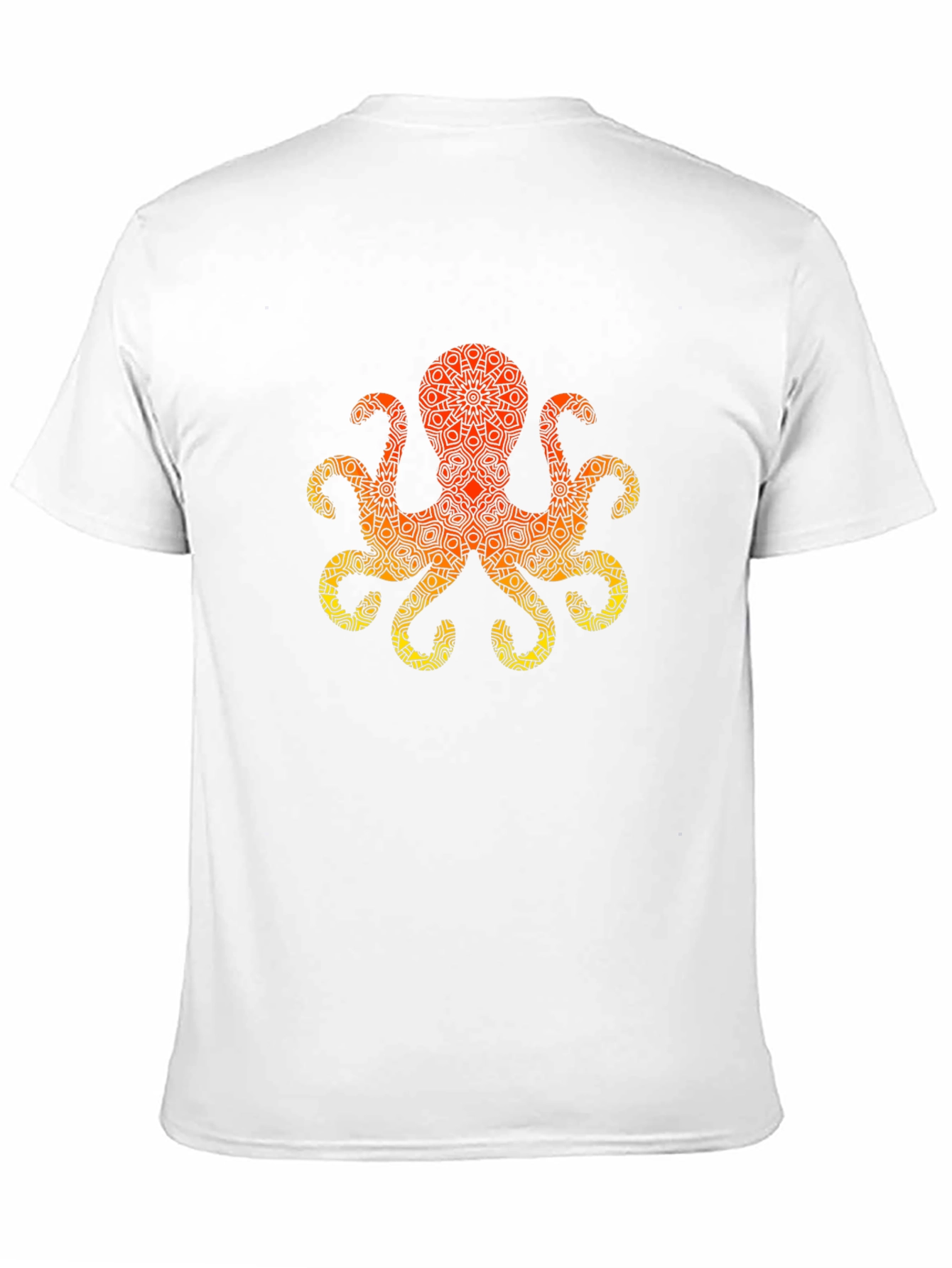 Geometric Octopus Graphic Tee - Black
