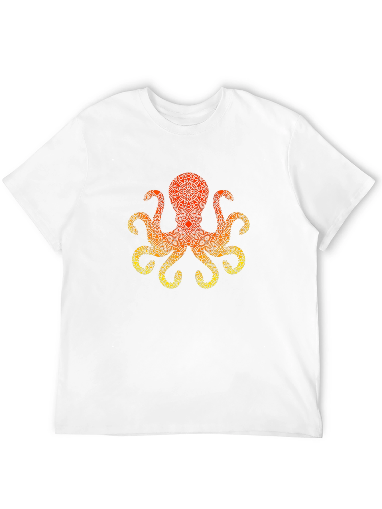 Geometric Octopus Graphic Tee - Black