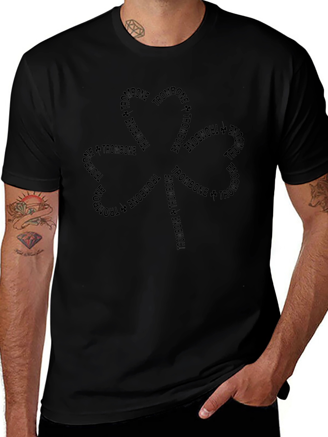 Trombone Flower Graphic Tee - Stylish Music Lovers T-Shirt