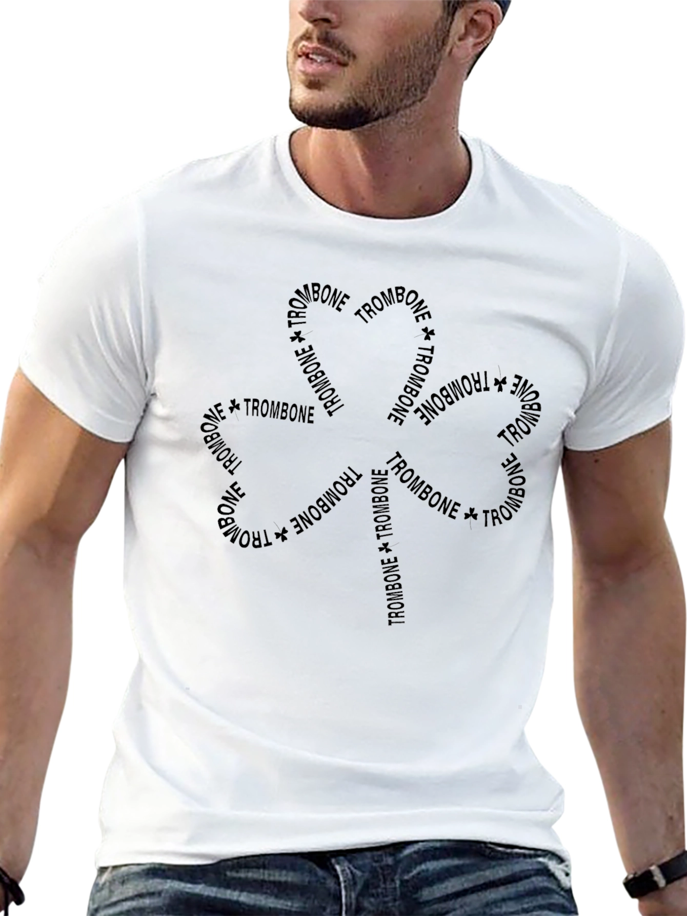 Trombone Flower Graphic Tee - Stylish Music Lovers T-Shirt