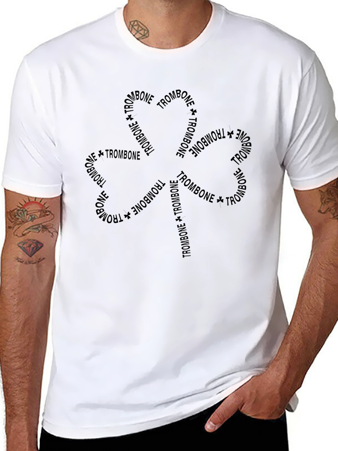 Trombone Flower Graphic Tee - Stylish Music Lovers T-Shirt
