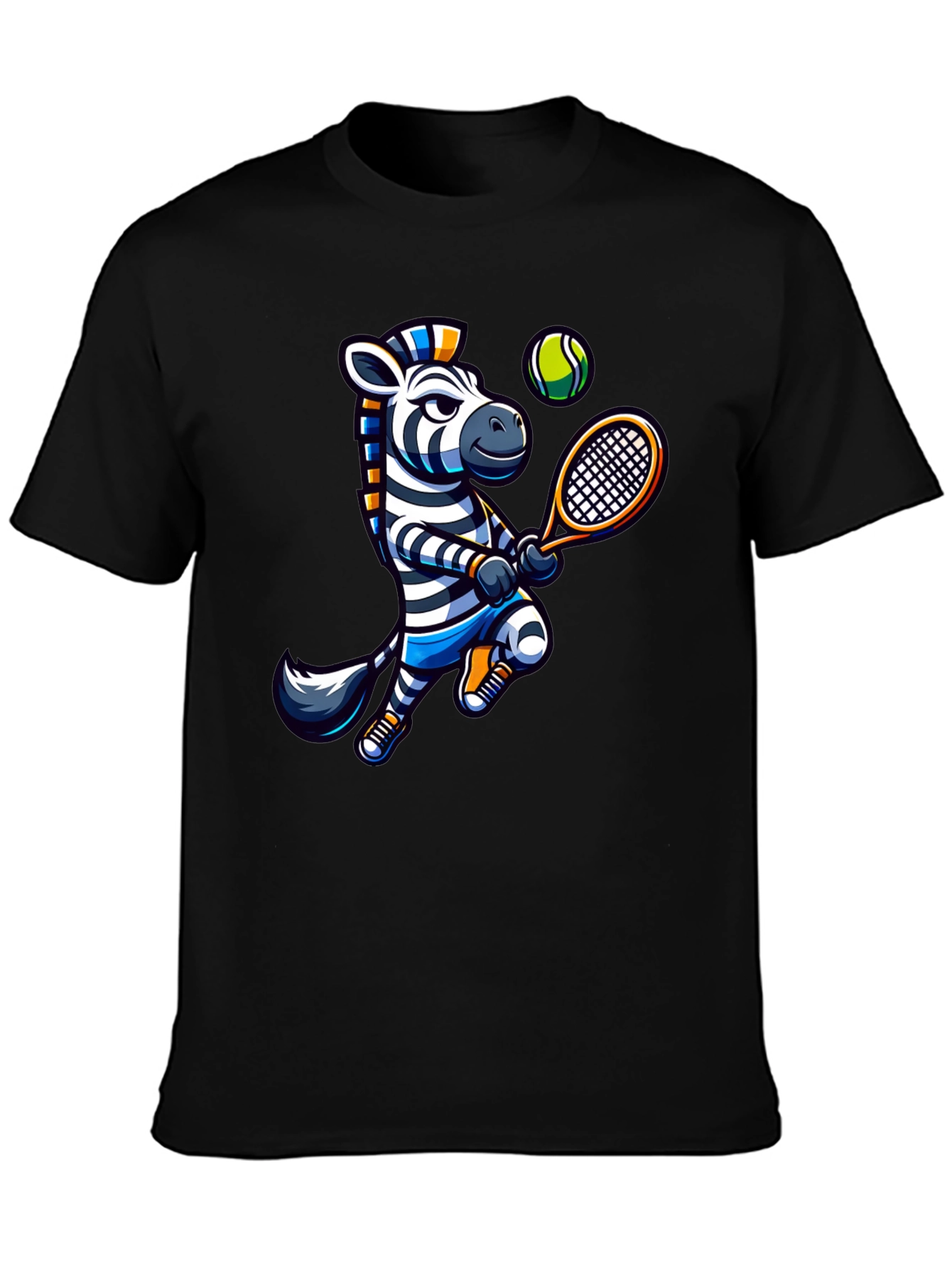 Zebra Tennis Graphic T-Shirt - Fun Animal Design