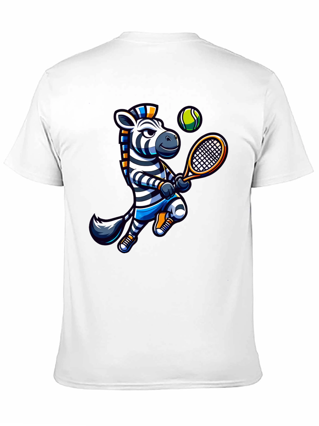 Zebra Tennis Graphic T-Shirt - Fun Animal Design