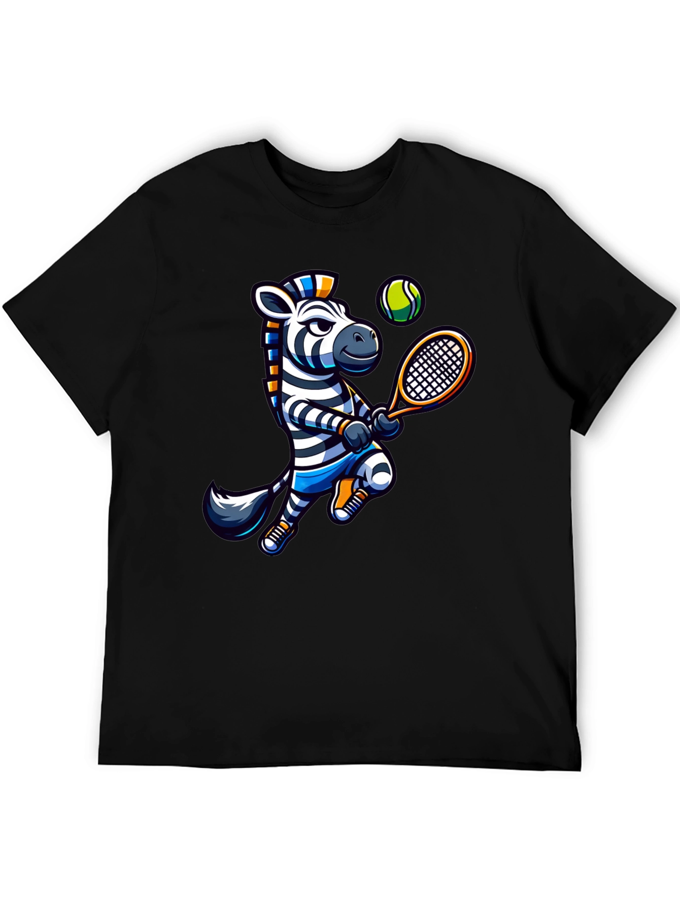 Zebra Tennis Graphic T-Shirt - Fun Animal Design
