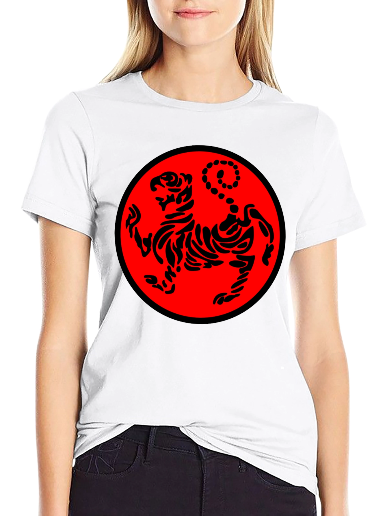 Black Karate Tiger Graphic T-Shirt