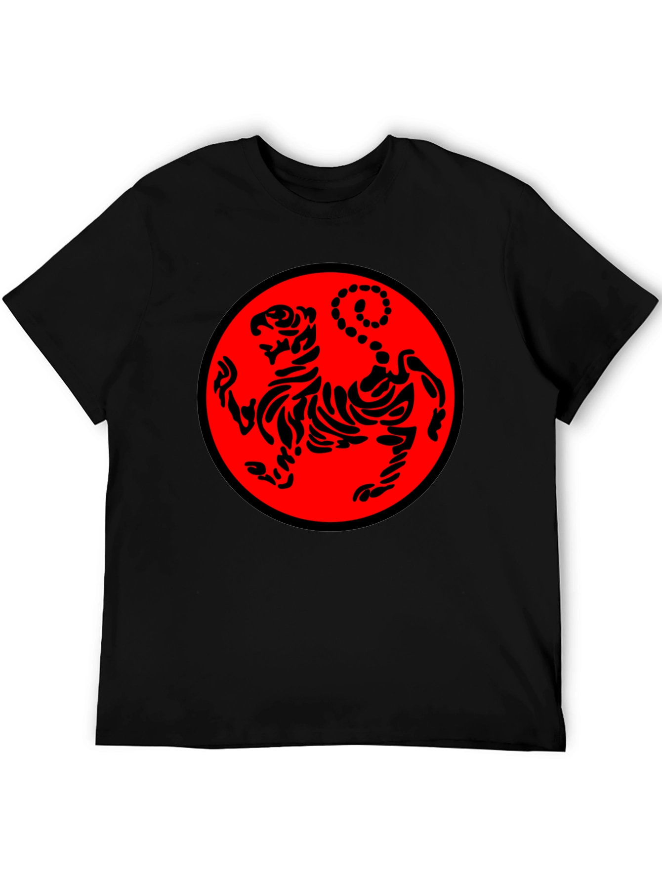 Black Karate Tiger Graphic T-Shirt