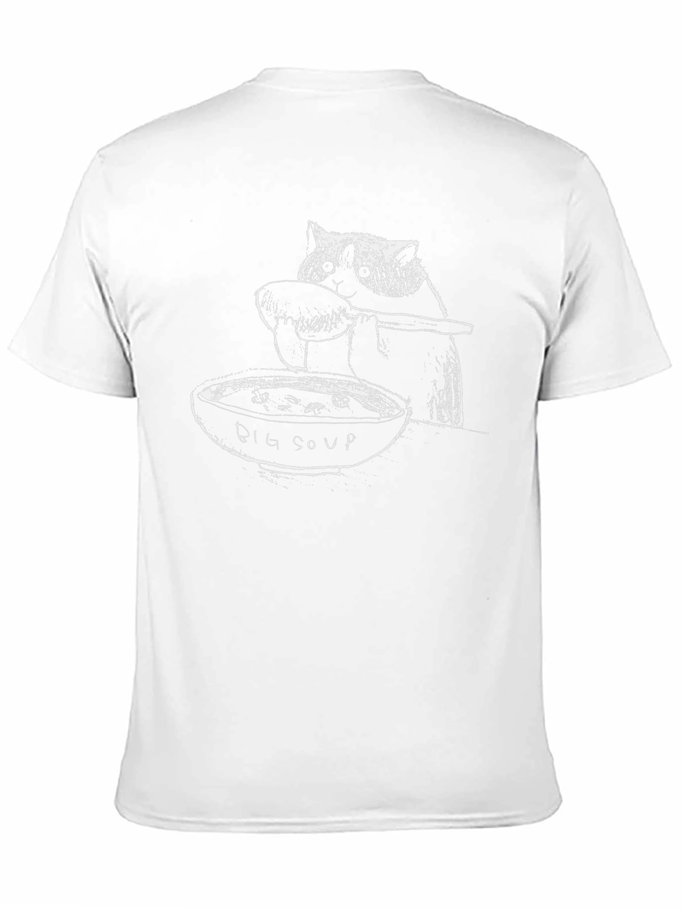 Big Soup Cat Graphic Tee - Black Cotton Blend