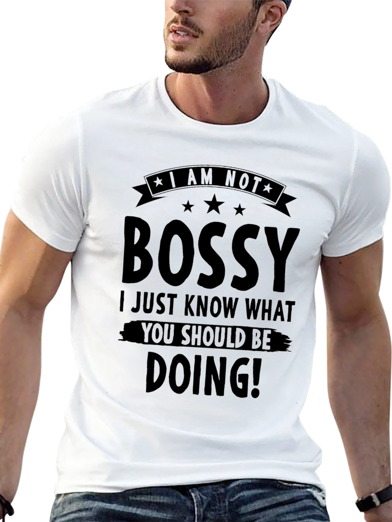 I Am Not Bossy Graphic Tee - Black