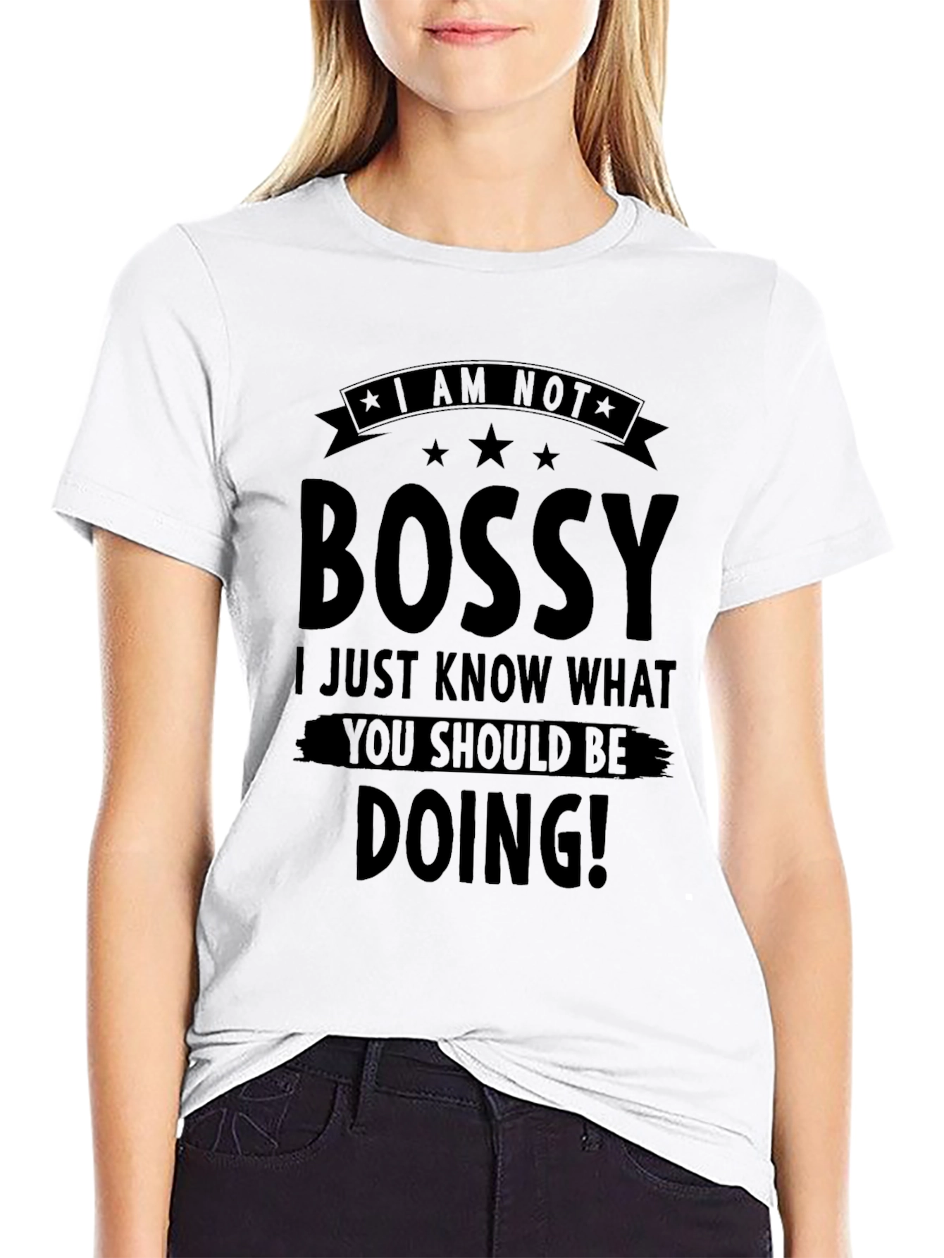 I Am Not Bossy Graphic Tee - Black