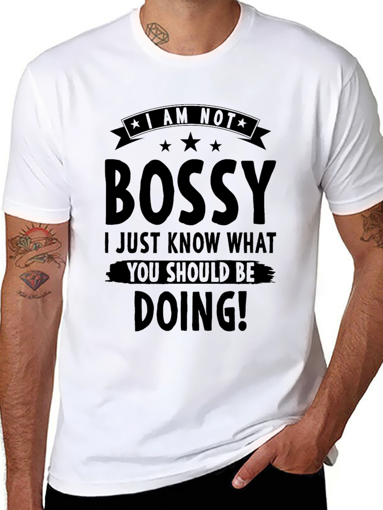 I Am Not Bossy Graphic Tee - Black