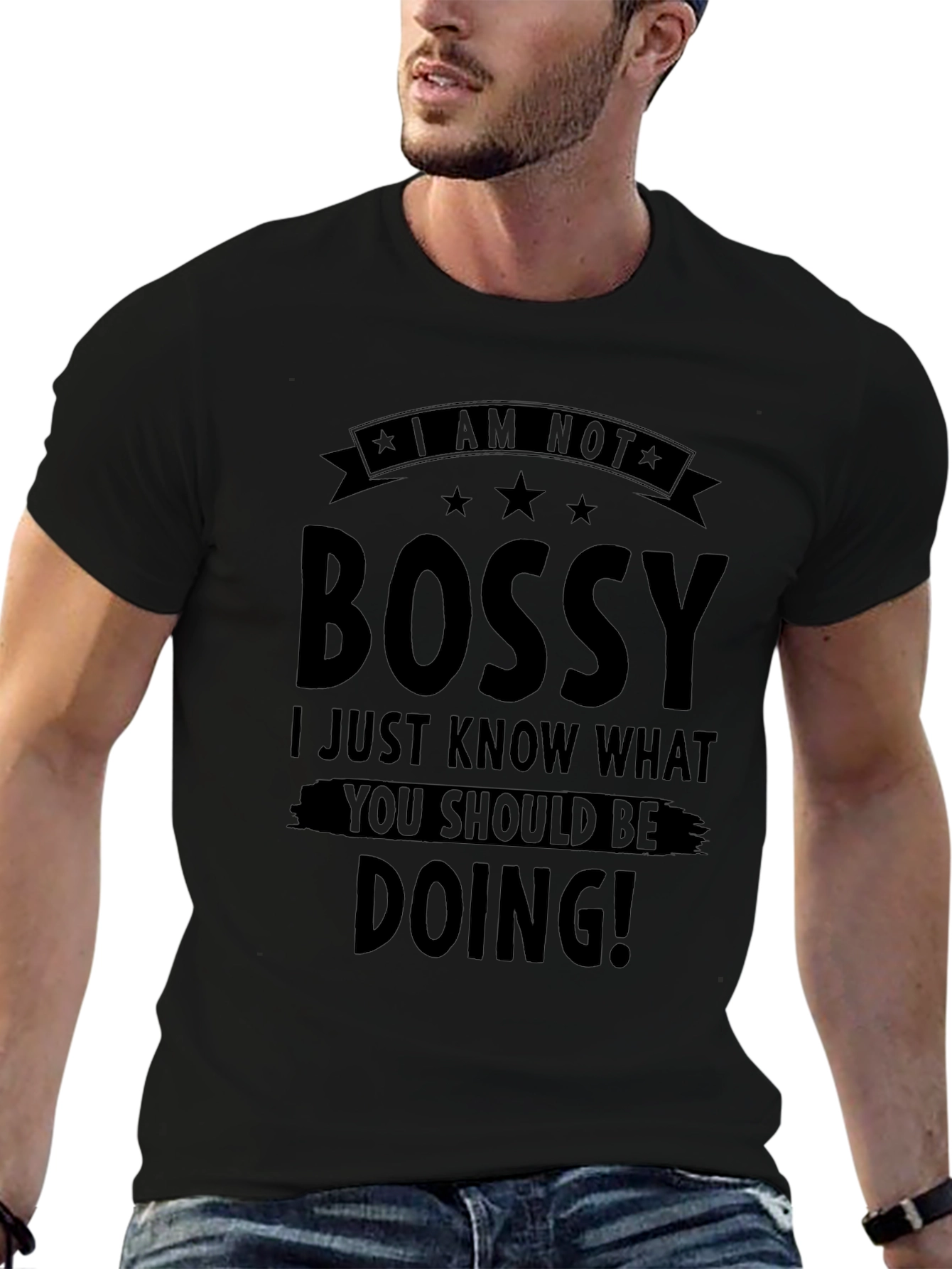 I Am Not Bossy Graphic Tee - Black