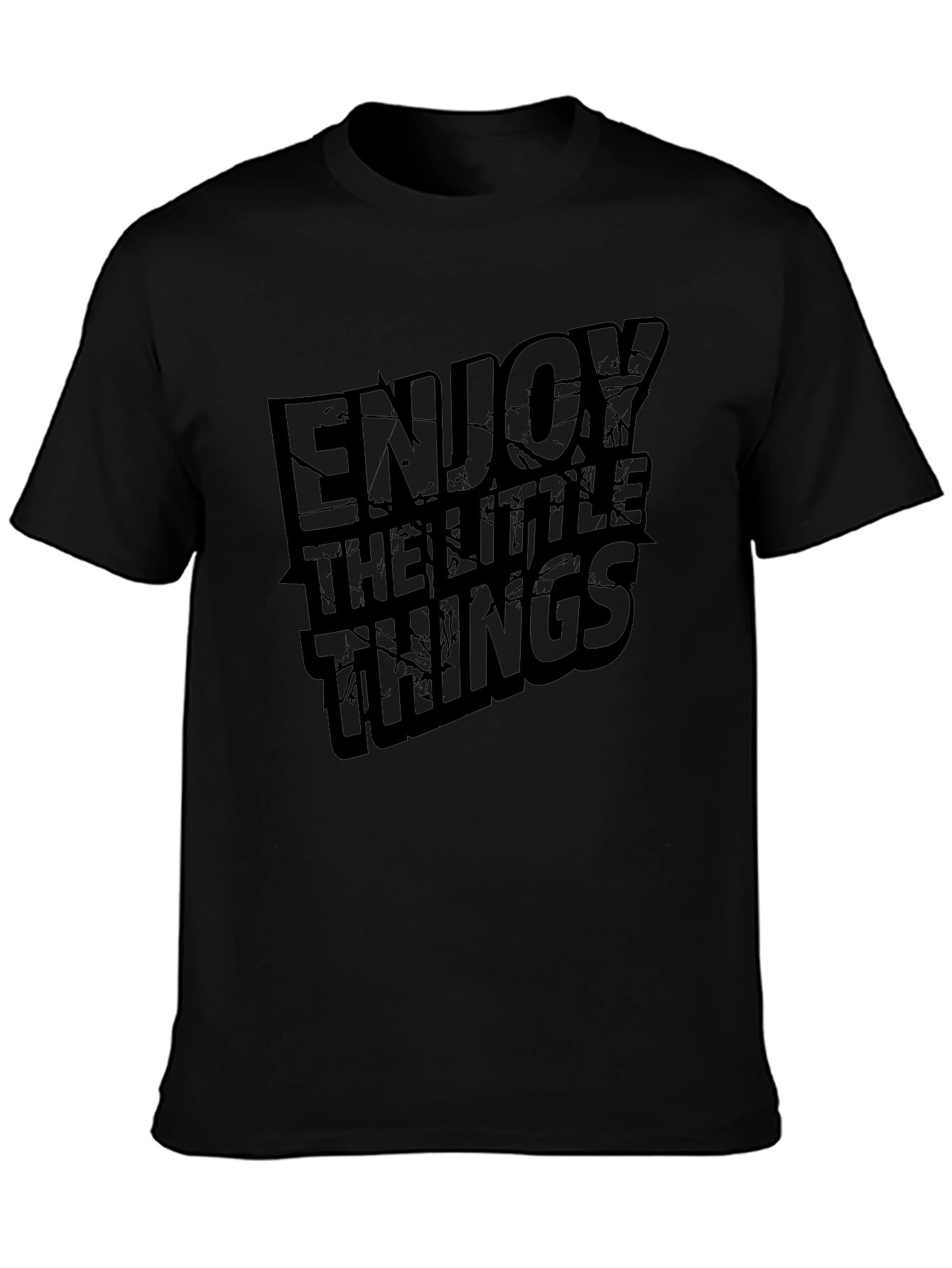 Enjoy The Little Things Black Graphic Tee
